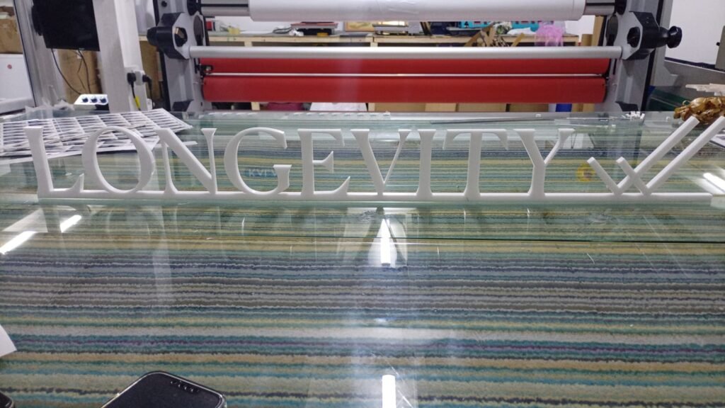 acrylic signage for reception made in our touch sign company