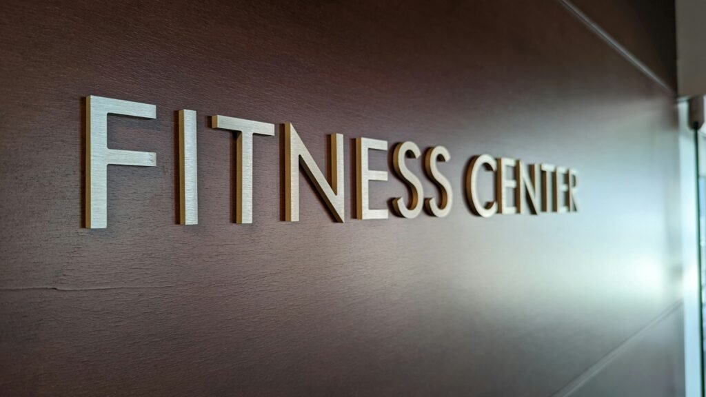 Signboard Company in Dubai fitness center brass cut out letter signages in dubai